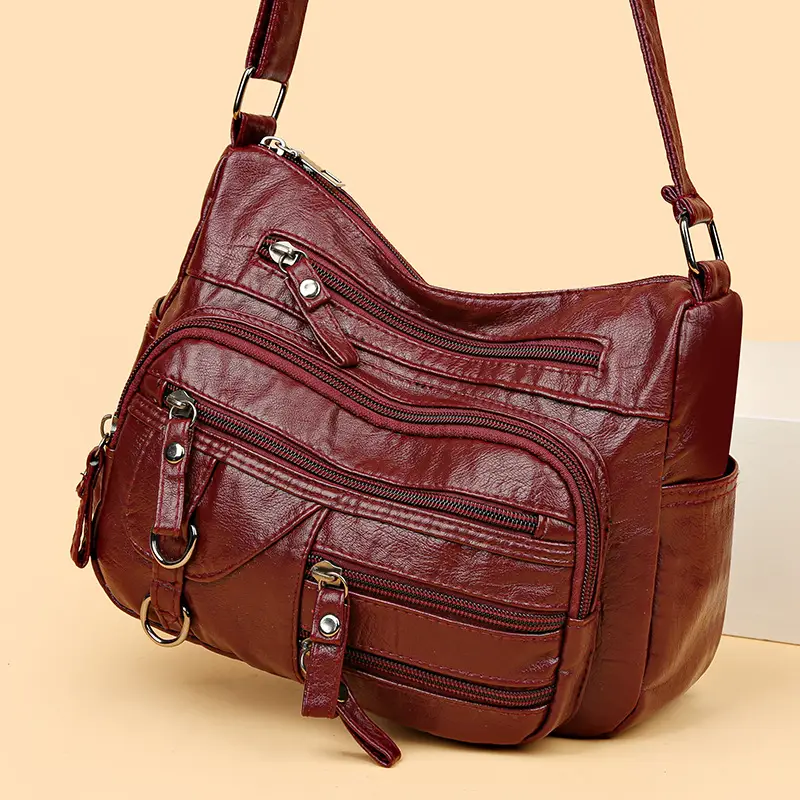 Tan Leather Shoulder Bag for Women 2025 New Fashion - Image 7