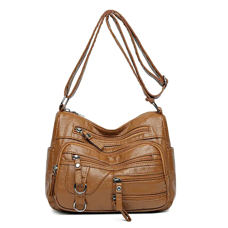 Tan Leather Shoulder Bag for Women 2025 New Fashion - Image 3