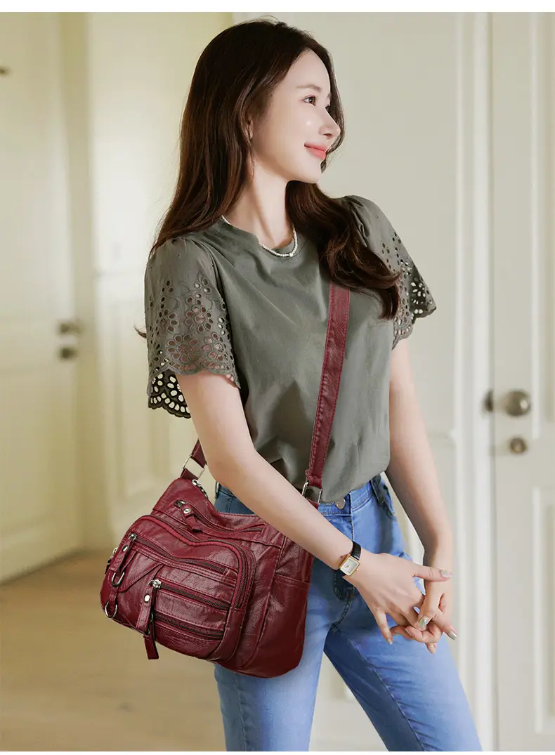 Tan Leather Shoulder Bag for Women 2025 New Fashion — feature 16