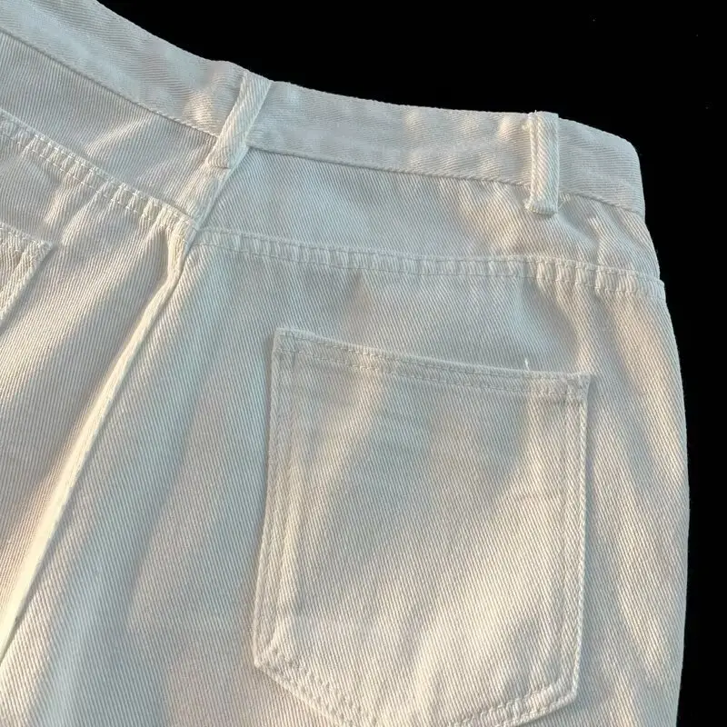 Men's Dark Wash Denim Shorts High Waist Drawstring Casual — feature 22