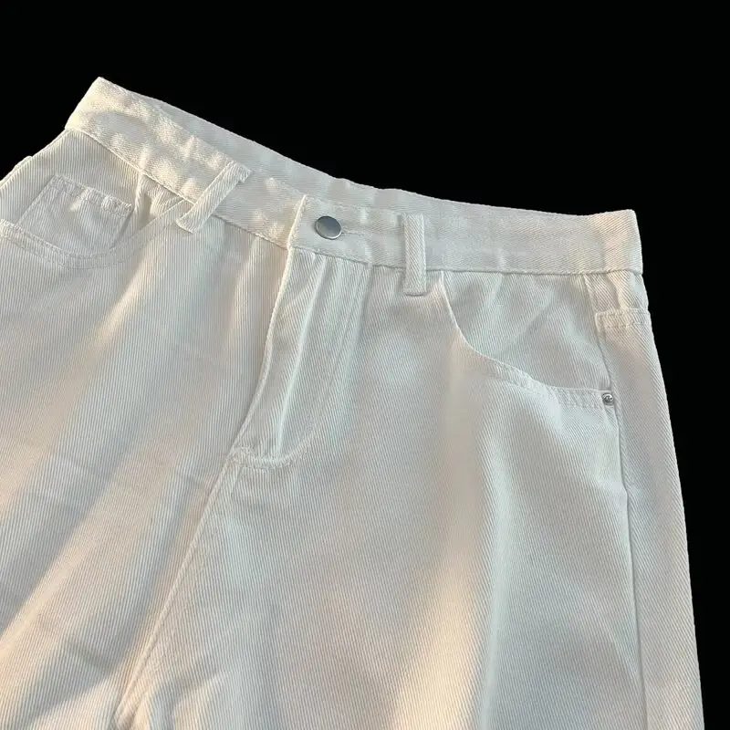 Men's Dark Wash Denim Shorts High Waist Drawstring Casual — feature 24