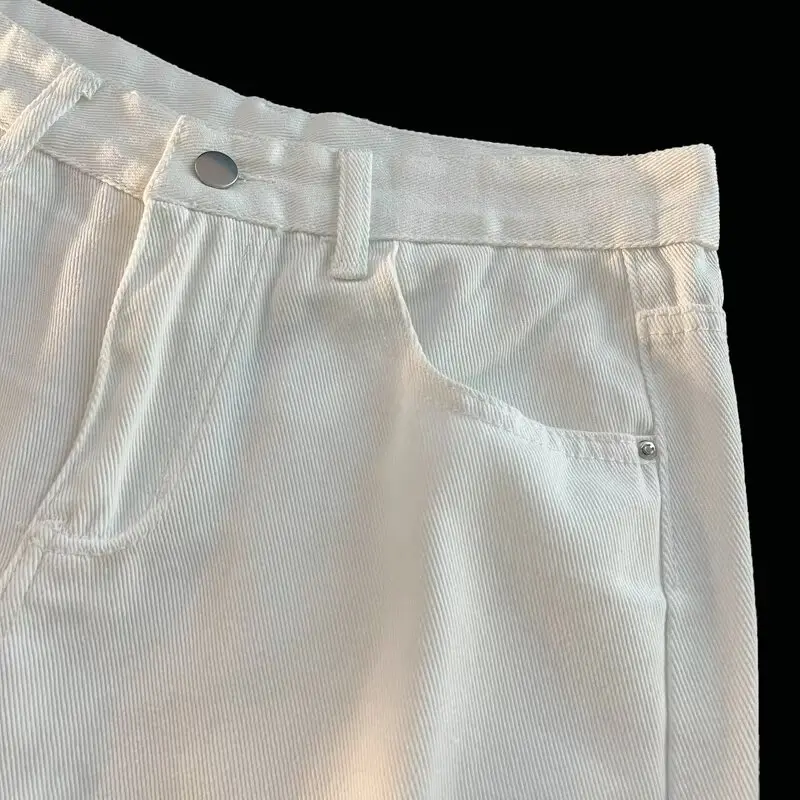Men's Dark Wash Denim Shorts High Waist Drawstring Casual — feature 25