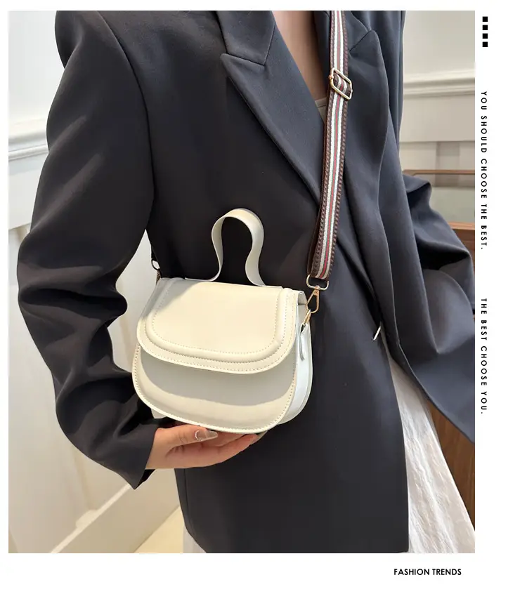White Saddle Bag for Women, 2024 New Arrival, All-Match Style — feature 1