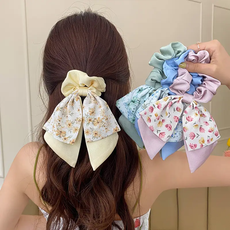 Purple Floral Bow Hair Band for Women - Image 28