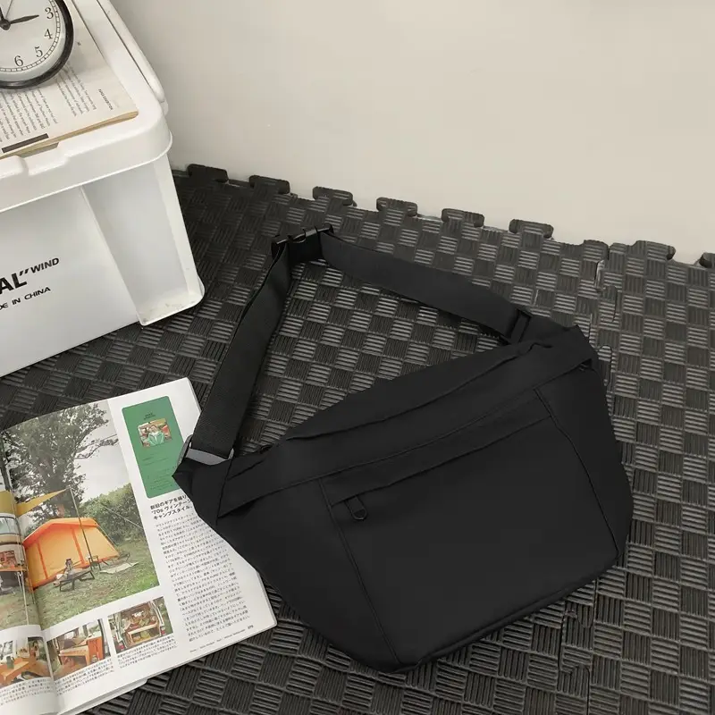 Men's Black Crossbody Bag Large Capacity Casual 2024