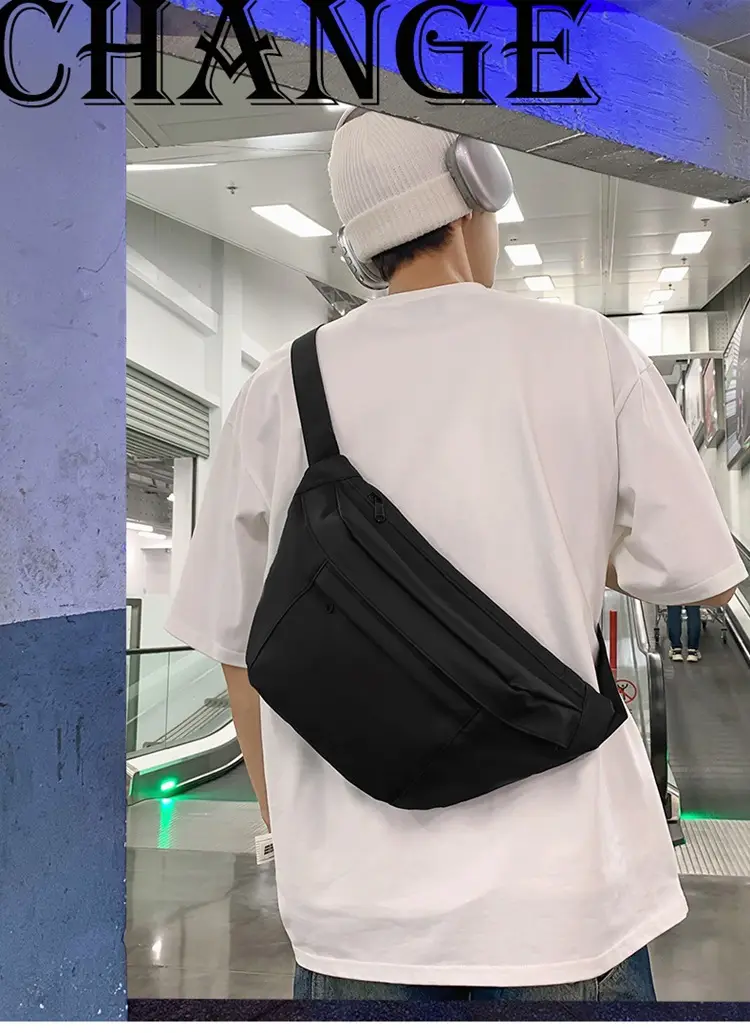 Men's Black Crossbody Bag Large Capacity Casual 2024 — feature 1