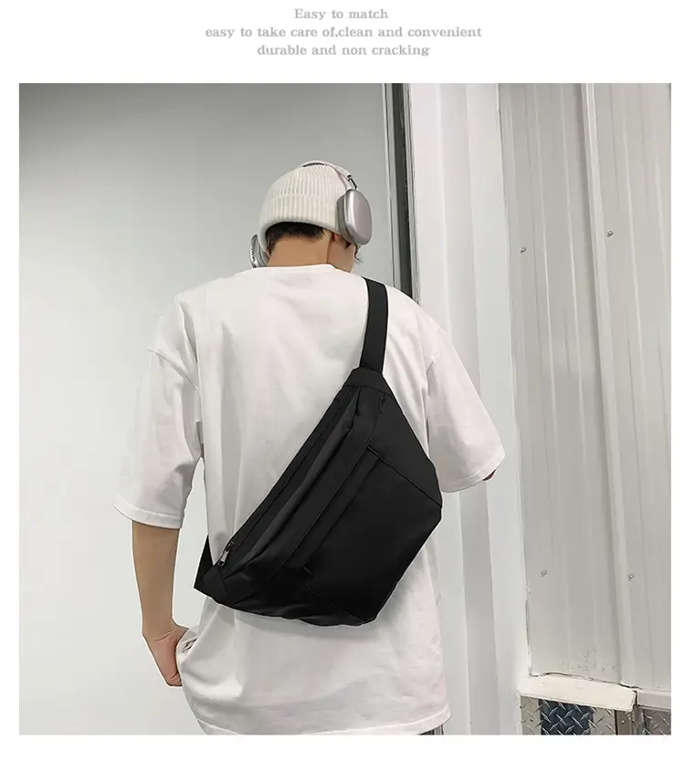 Men's Black Crossbody Bag Large Capacity Casual 2024 — feature 10