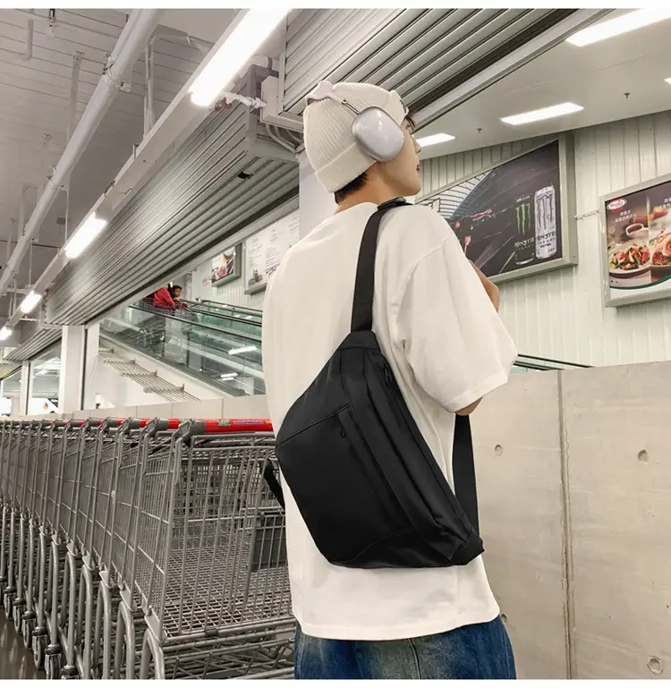 Men's Black Crossbody Bag Large Capacity Casual 2024 — feature 12
