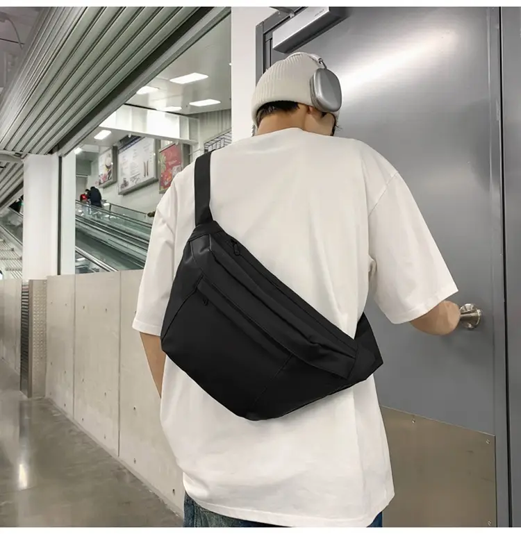Men's Black Crossbody Bag Large Capacity Casual 2024 — feature 13