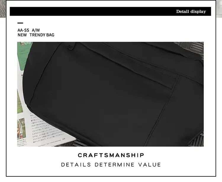 Men's Black Crossbody Bag Large Capacity Casual 2024 — feature 3