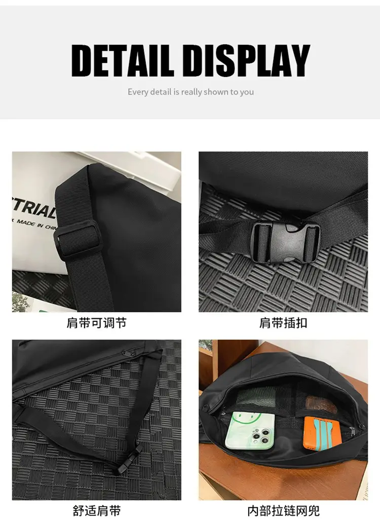 Men's Black Crossbody Bag Large Capacity Casual 2024 — feature 31