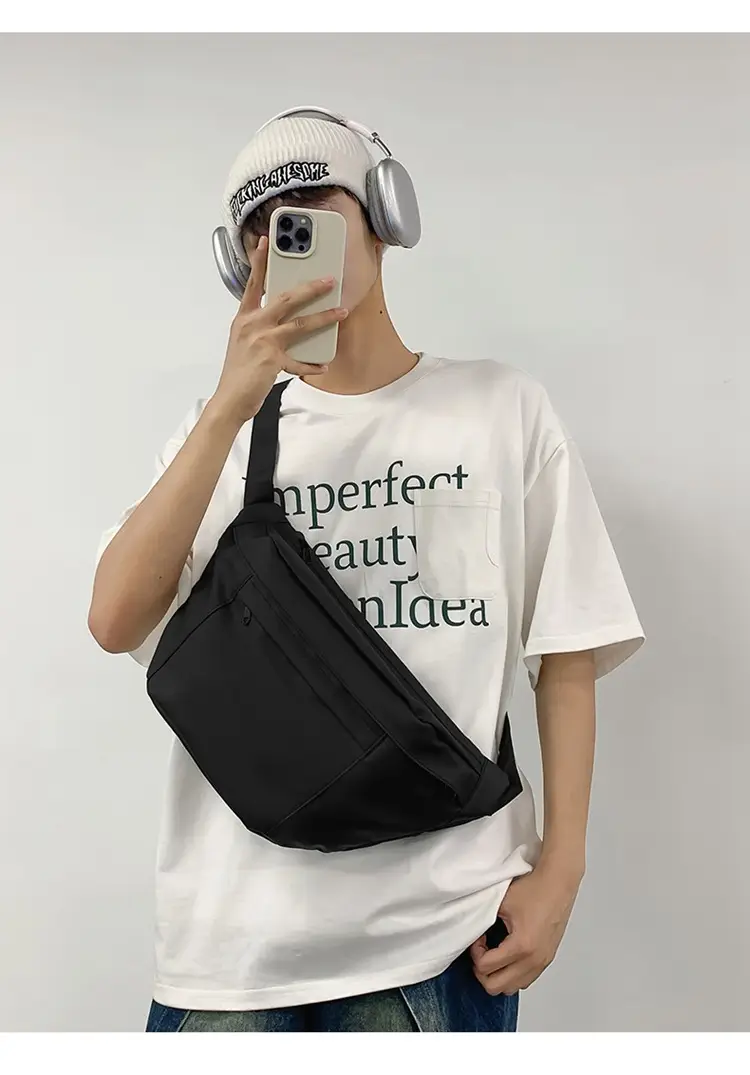 Men's Black Crossbody Bag Large Capacity Casual 2024 — feature 8