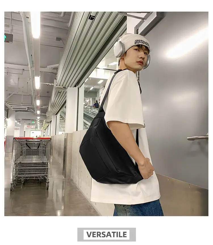 Men's Black Crossbody Bag Large Capacity Casual 2024 — feature 9