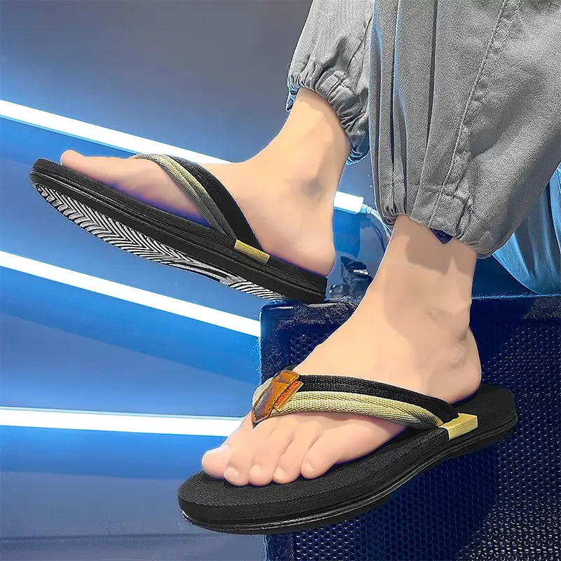 Summer fashion net red woven flip-flops for foreign trade plus size flat heel home leisure flip-flops - Image 5