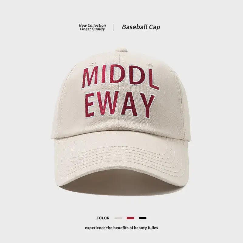 White Vintage Letter Baseball Cap for Men Women