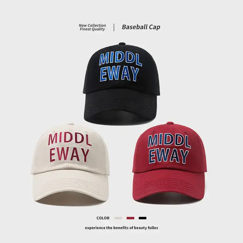 White Vintage Letter Baseball Cap for Men Women