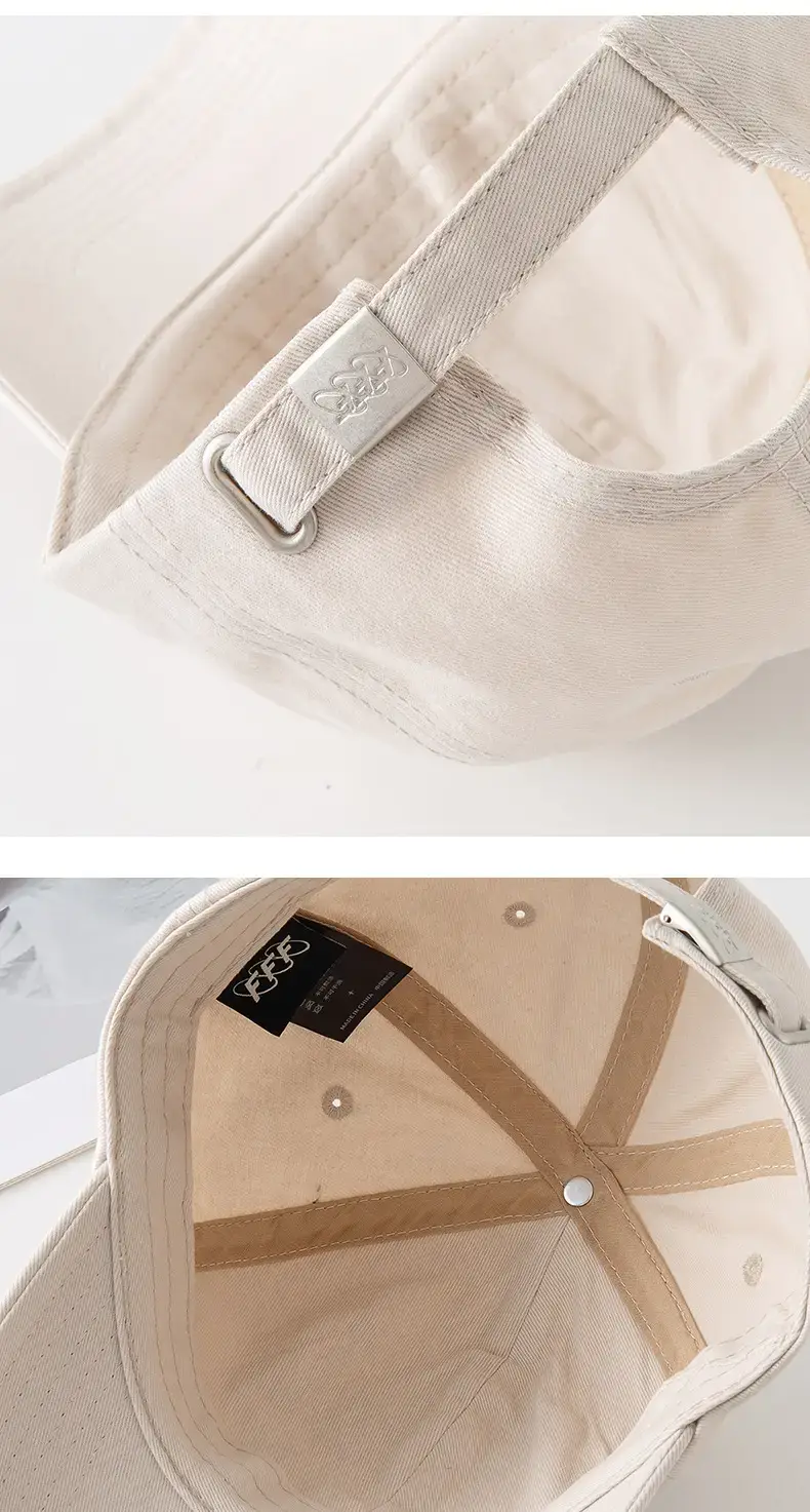 White Vintage Letter Baseball Cap for Men Women — feature 3
