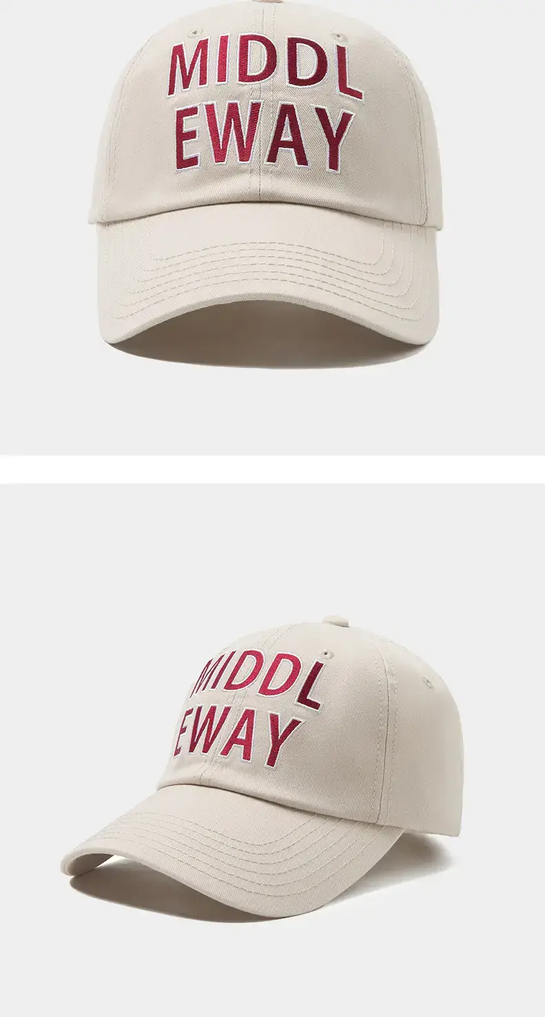 White Vintage Letter Baseball Cap for Men Women — feature 5