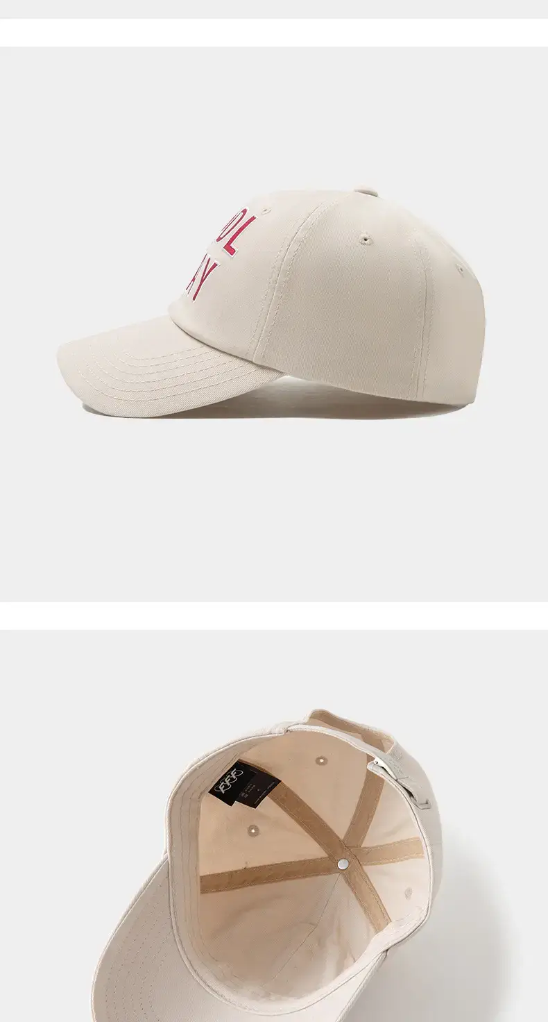 White Vintage Letter Baseball Cap for Men Women — feature 6