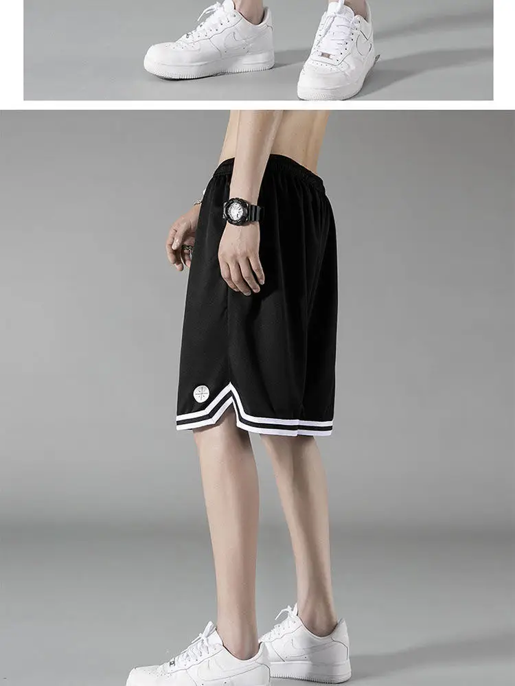 Men China Brand Mesh Ice Silk Shorts Black White — feature 13