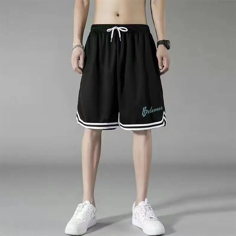 Men China Brand Mesh Ice Silk Shorts Black White — feature 19