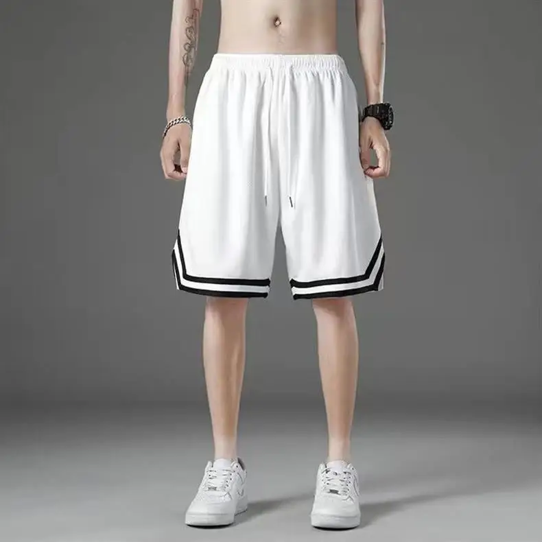 Men China Brand Mesh Ice Silk Shorts Black White — feature 20