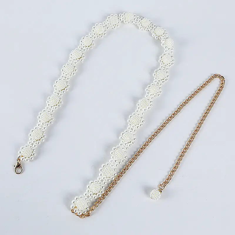 Women's Pearl Belt with Chain for Elegant Wear - Image 5
