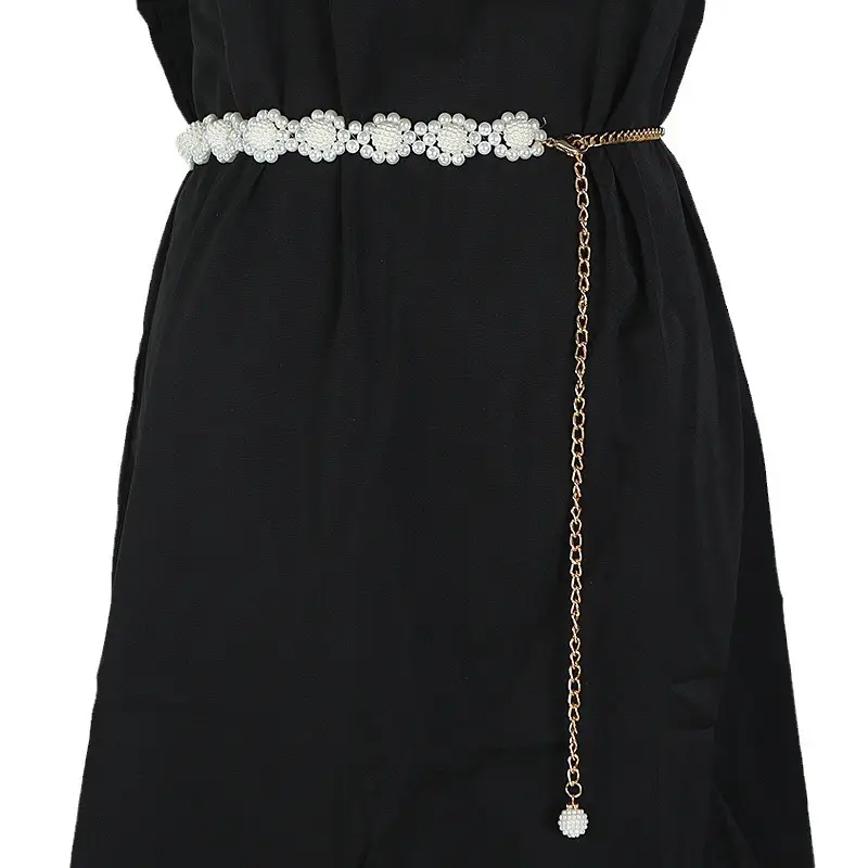 Women's Pearl Belt with Chain for Elegant Wear - Image 6