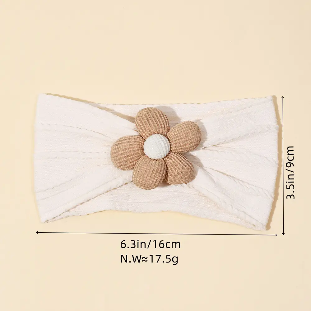 Five-Petal Flower Baby Hair Belt with Pearl Centerpiece - Image 19