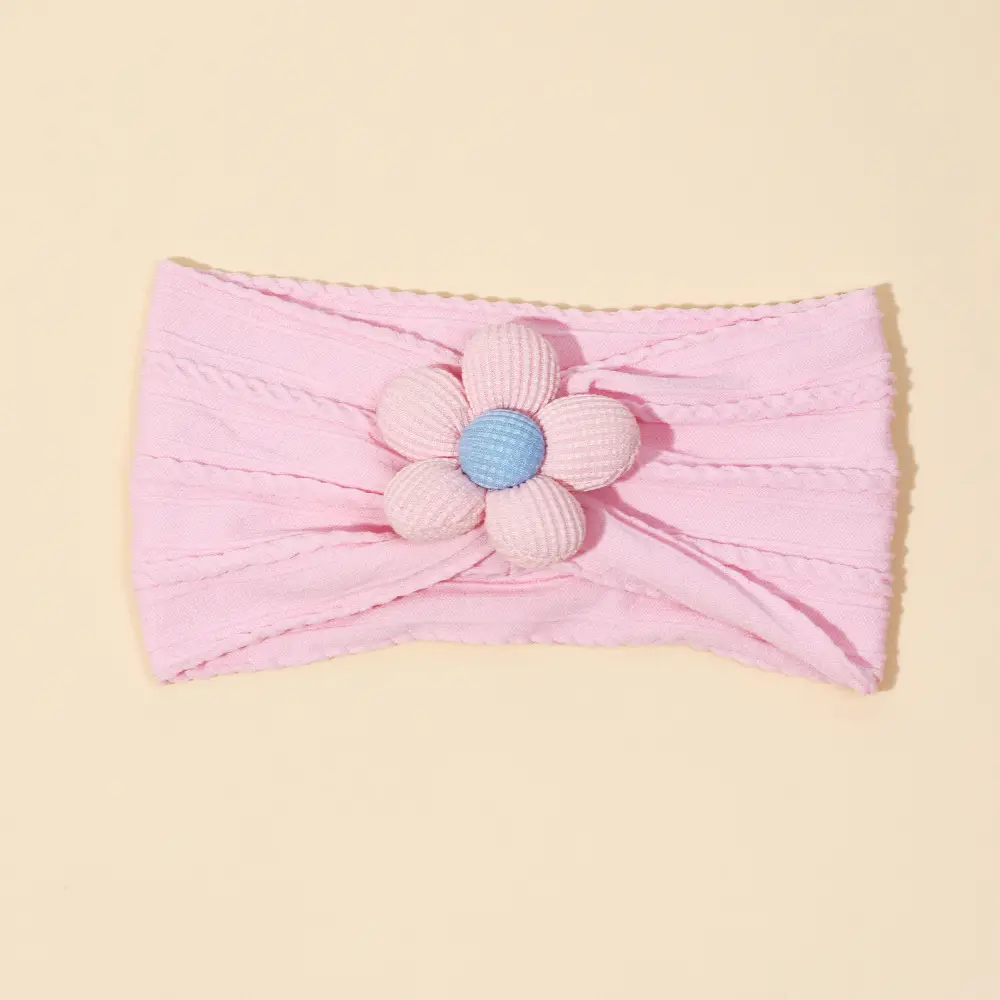 Five-Petal Flower Baby Hair Belt with Pearl Centerpiece - Image 11