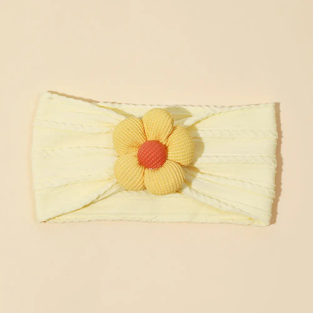 Five-Petal Flower Baby Hair Belt with Pearl Centerpiece - Image 12