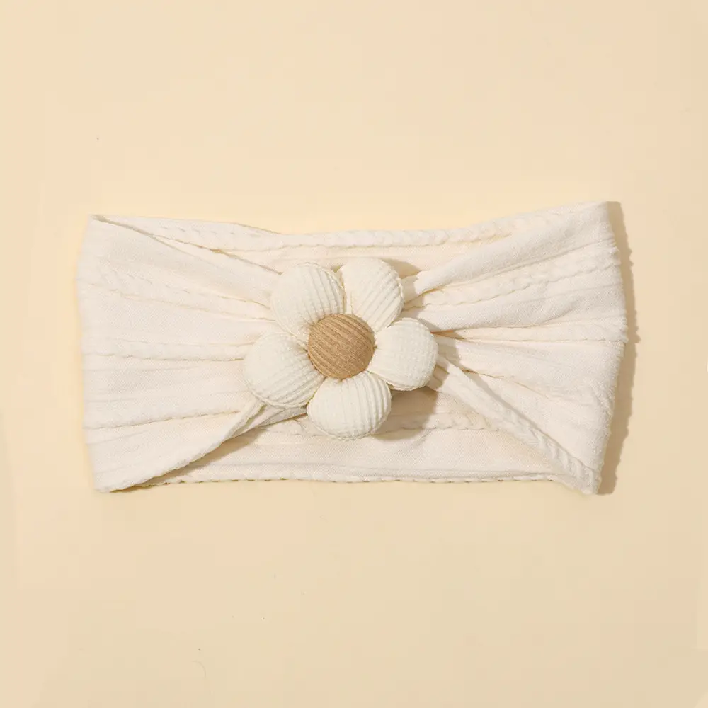 Five-Petal Flower Baby Hair Belt with Pearl Centerpiece - Image 15