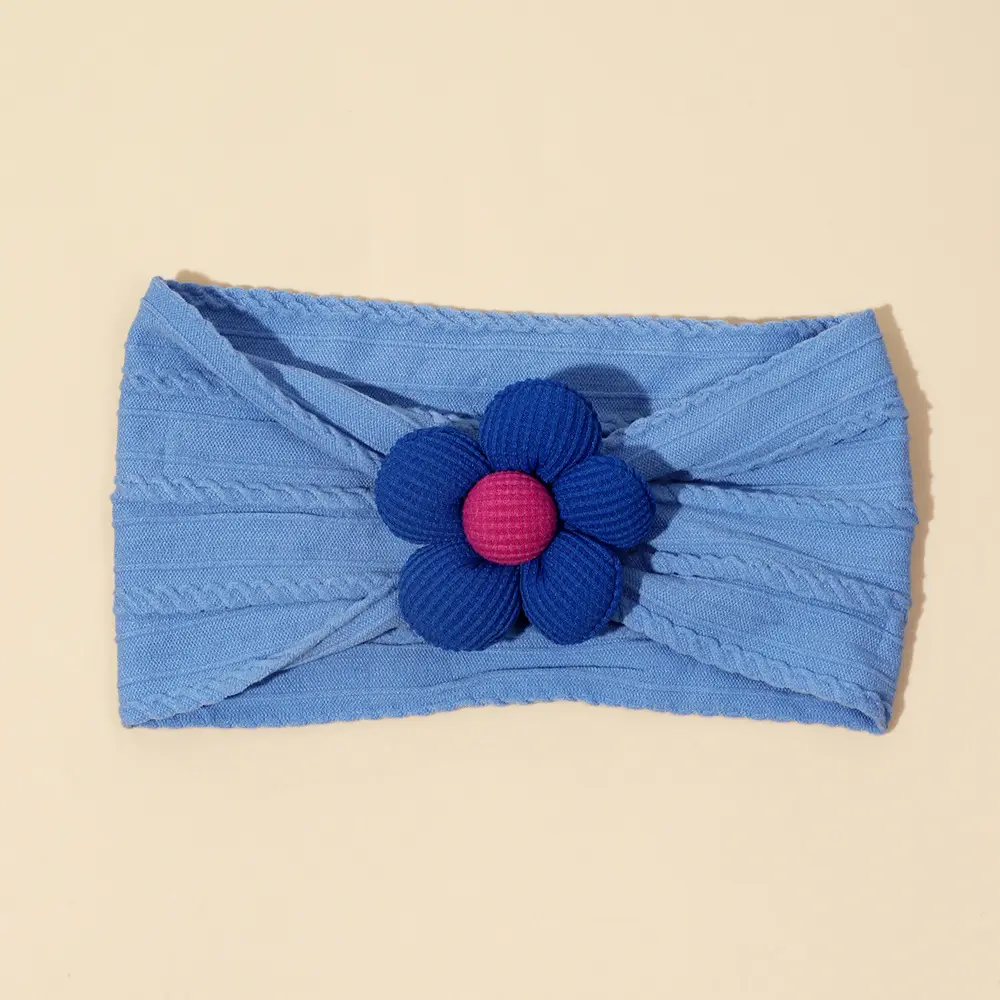 Five-Petal Flower Baby Hair Belt with Pearl Centerpiece - Image 2