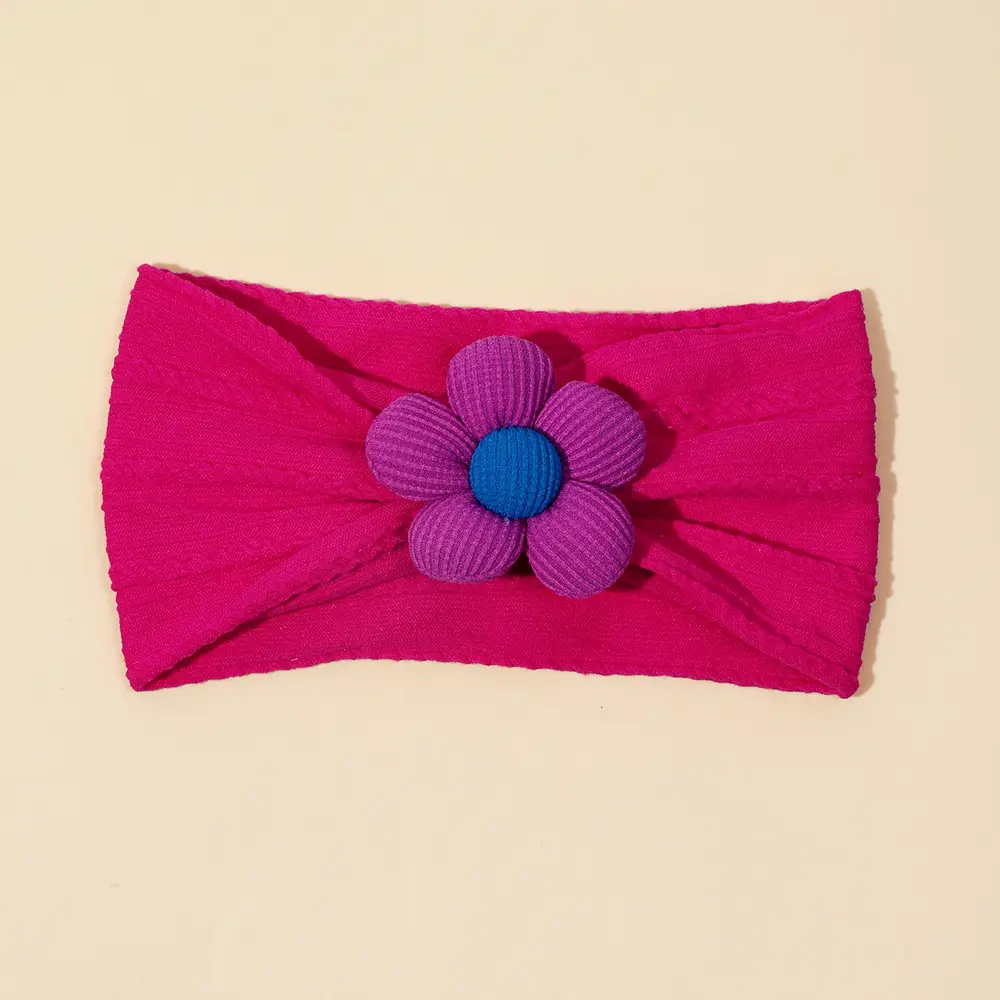 Five-Petal Flower Baby Hair Belt with Pearl Centerpiece - Image 4