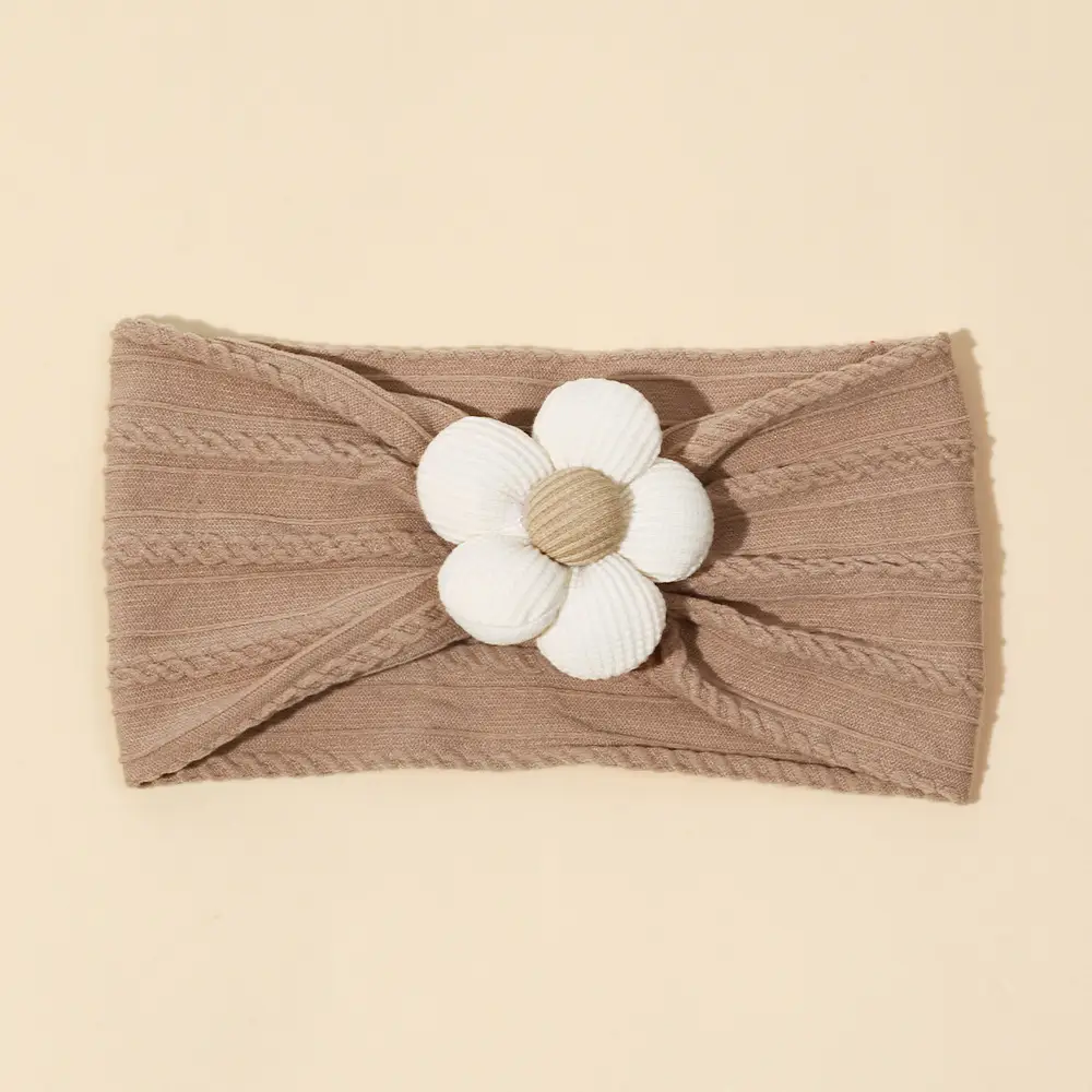 Five-Petal Flower Baby Hair Belt with Pearl Centerpiece - Image 6
