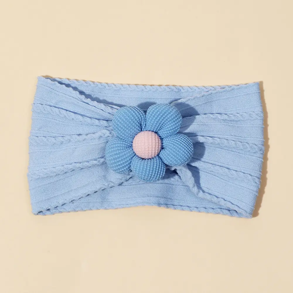 Five-Petal Flower Baby Hair Belt with Pearl Centerpiece - Image 8
