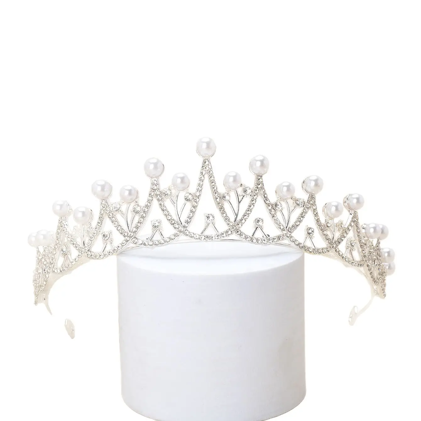 2024 Bridal Crown with Pearl & Crystal Accents