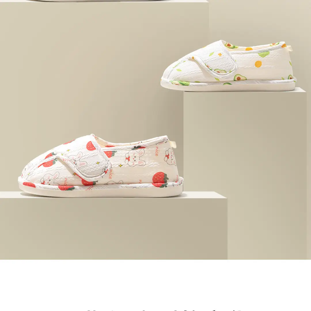 Moon Shoes Spring and Summer Thin May and June Bag Heel Pregnant Women's Shoes Breathable Non-slip Pregnant and Postpartum Cotton Slippers for Women in Summer — feature 2