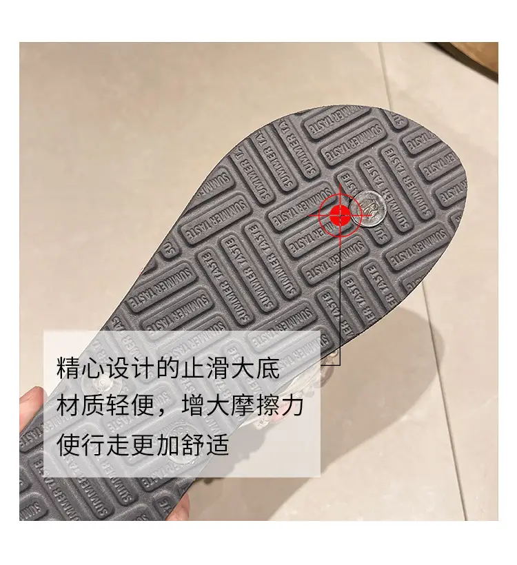Flip-Flops for Women, Summer Indoor Beach Shoes, Crystal Slippers for Outdoor Wear at the Beach, Cute Bathing, Transparent Flowers, Non-Slip — feature 20