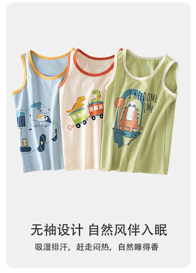 Boys Sleeveless T-Shirt for Kids Small Medium Pure Cotton — feature 11