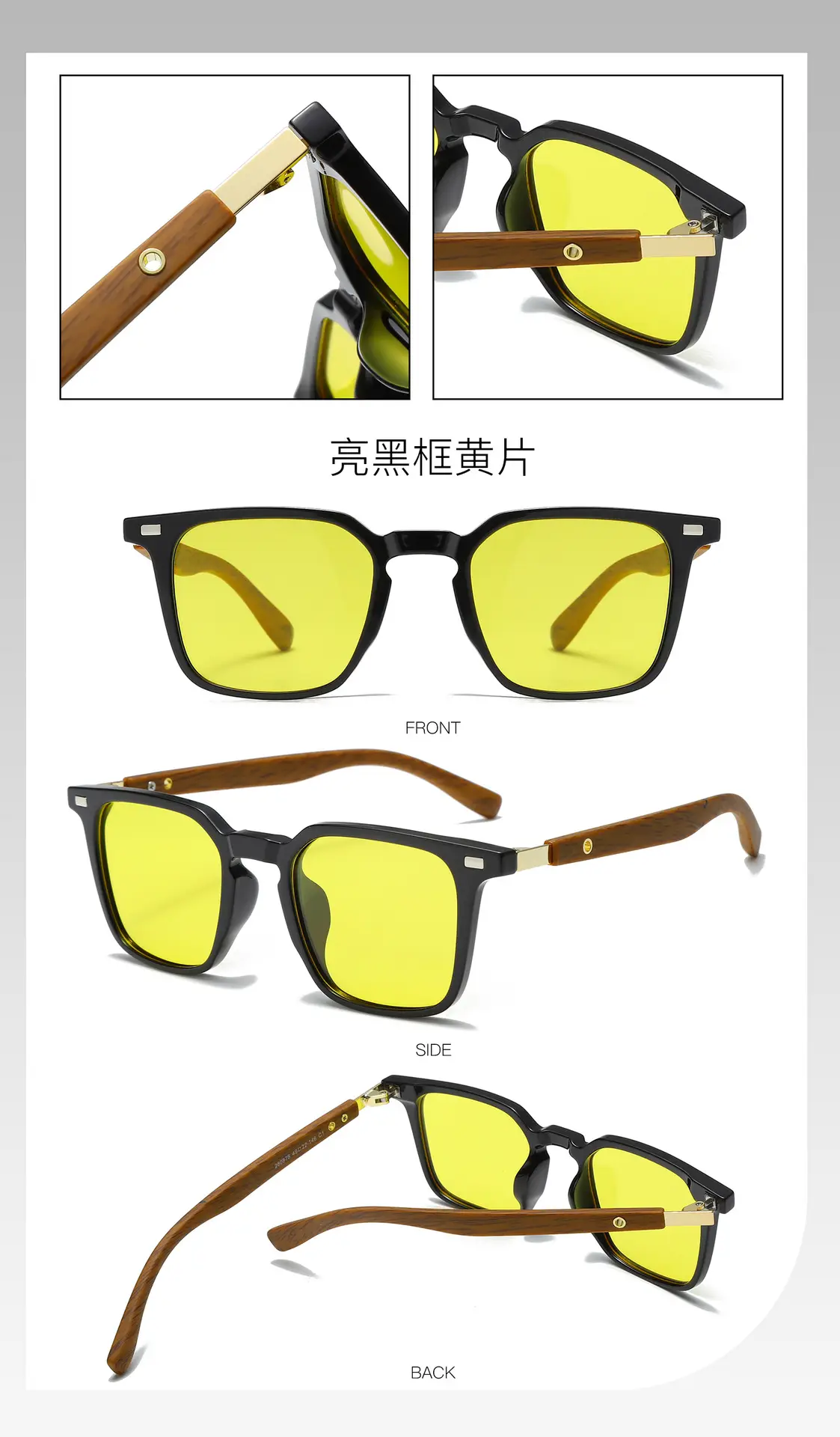 Korean Style Sunglasses Women Square Frame Brown Tones — feature 4