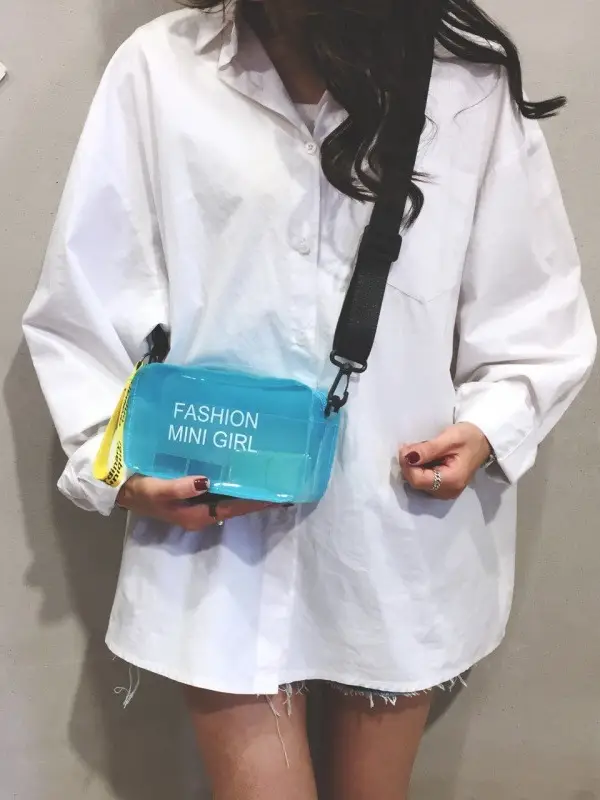 2024 New Small Square Jelly Bag Transparent Beach Shoulder Portable Fashion Crossbody Women's Bag Small Bag Simple Trend - Image 8