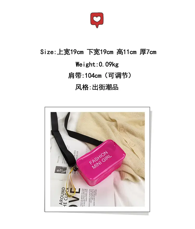 2024 New Small Square Jelly Bag Transparent Beach Shoulder Portable Fashion Crossbody Women's Bag Small Bag Simple Trend — feature 1