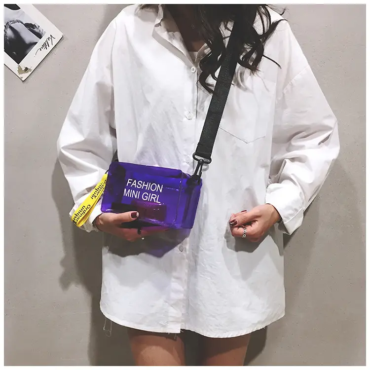 2024 New Small Square Jelly Bag Transparent Beach Shoulder Portable Fashion Crossbody Women's Bag Small Bag Simple Trend — feature 10