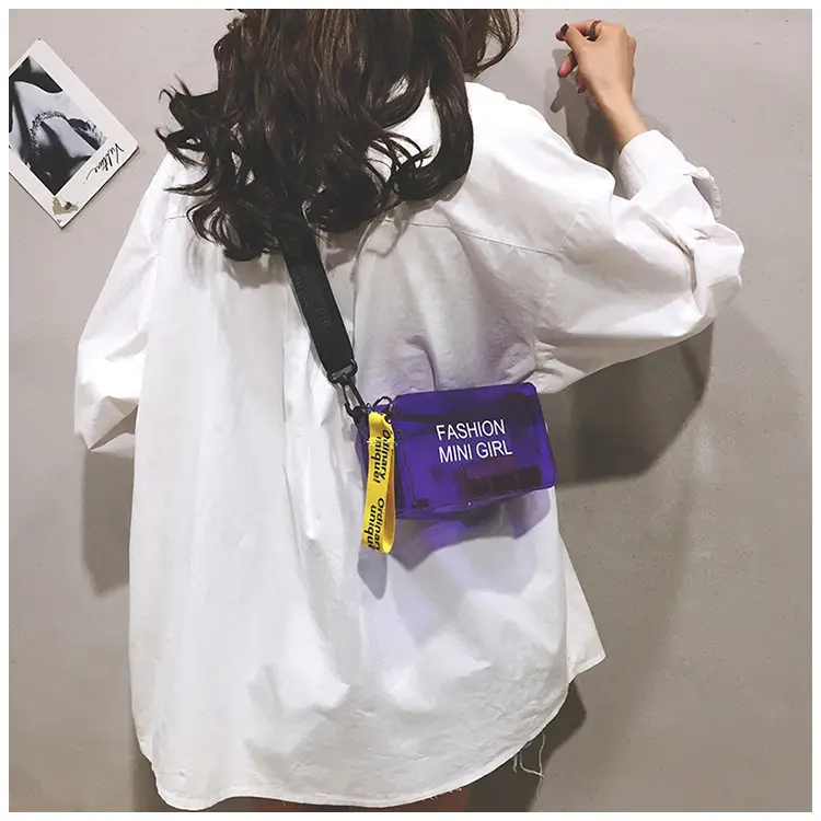 2024 New Small Square Jelly Bag Transparent Beach Shoulder Portable Fashion Crossbody Women's Bag Small Bag Simple Trend — feature 11