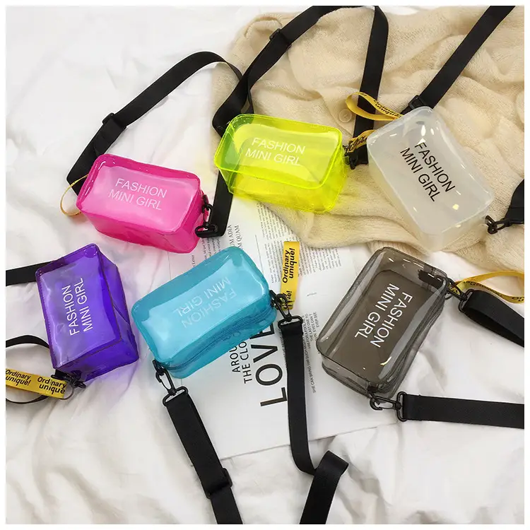 2024 New Small Square Jelly Bag Transparent Beach Shoulder Portable Fashion Crossbody Women's Bag Small Bag Simple Trend — feature 3