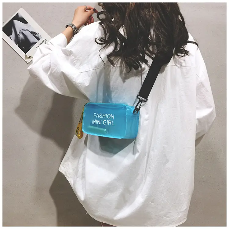 2024 New Small Square Jelly Bag Transparent Beach Shoulder Portable Fashion Crossbody Women's Bag Small Bag Simple Trend — feature 5