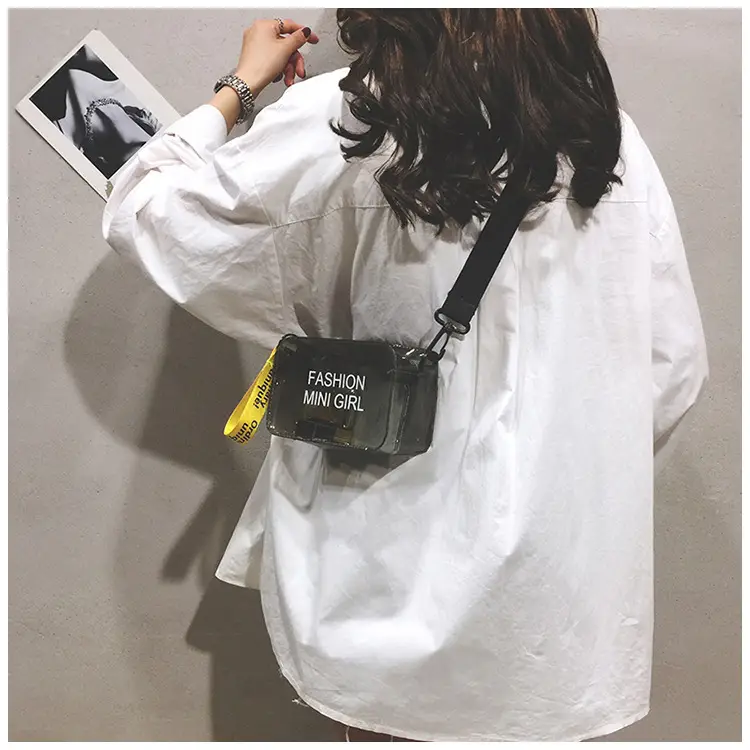 2024 New Small Square Jelly Bag Transparent Beach Shoulder Portable Fashion Crossbody Women's Bag Small Bag Simple Trend — feature 8