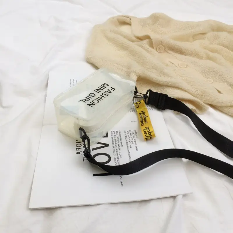 2024 New Small Square Jelly Bag Transparent Beach Shoulder Portable Fashion Crossbody Women's Bag Small Bag Simple Trend - Image 2