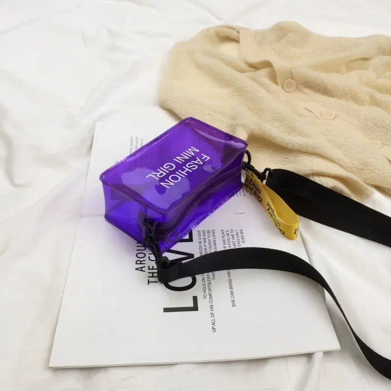 2024 New Small Square Jelly Bag Transparent Beach Shoulder Portable Fashion Crossbody Women's Bag Small Bag Simple Trend - Image 3